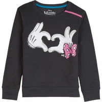 Disney Minnie egér Mk Min Heart Hand Hosszú ujjú pulóver