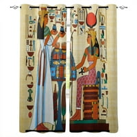 Fáraó Egyiptomi Művészet Retro Stílusú Sárga Ablak Függöny Nappali Hálószoba Konyha Függöny Gyermekek Drapériák Ablak