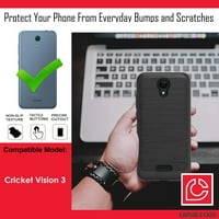 Kapszula tok kompatibilis krikett Vision [Ütésálló Heavy Duty Carbon Edge Férfi Női Stílus Design telefon tok fekete