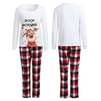 Ma & Baba Karácsonyi Családi Megfelelő Pizsama Szett Hosszú Ujjú Jávorszarvas Nyomtatás Hálóruha Sleepsuit Loungewear