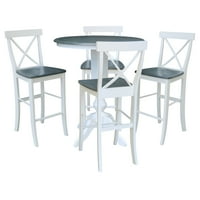 International Concepts 36 kerek talapzat számláló magasságú asztal X-Back bár magasságú székekkel-étkezőkészlet