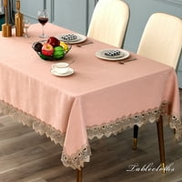 Voguele terítő Lakberendezés abroszok mosható téglalap Asztalterítők kiterjed Egyszínű hímzett csipke porálló Rózsaszín