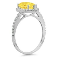 2.38 ct körte vágott sárga szimulált gyémánt 14K fehér arany gravírozás nyilatkozat menyasszonyi évforduló eljegyzés