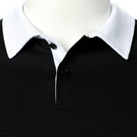 Férfi pólók Rendszeres Fit Preppy ruhák munka szabadtéri sport Golf ing Fekete XL