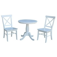 Nemzetközi koncepciók 30 kerek felső talapzat asztal X-hátsó székekkel-3 készlet