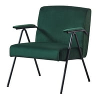 Modern közepes századi ruhával szabadidős ékezetes szék a nappalihoz, fekete fém keret ülőhellyel