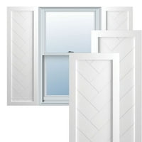 Ekena Millwork 15 W 79 H True Fit PVC Egyetlen Panel Heringbone modern stílusú rögzített redőnyök, befejezetlen