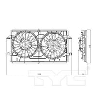 Kettős radiátor és kondenzátor ventilátor szerelvény 06-Aura G Malibu illik select: 2006-PONTIAC G6, 2007-CHEVROLET