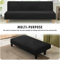 LiveGo Stretch Velvet Futon Cover Kar Nélküli Kanapé Kiterjed Vastag Kanapé Slipcover Protector, Teve