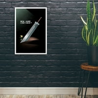 Visionary nyomatok „Game Over Print”, Gamer Wall Art - Szürke kard, modern kortárs poszter nyomtatás