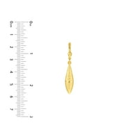 14K sárga arany texturált marquise dangle fülbevalók - nők