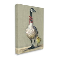Stupell Industries Modern Fancy Mama Goose Walking jól öltözött Gosling, 20, Kamdon Kreations tervezése